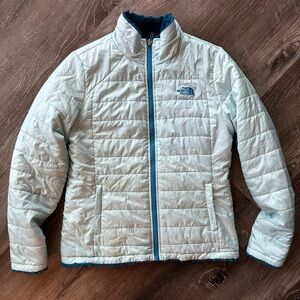 The North Face Blue Puffer Jacket Insulated Quilted Design